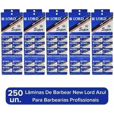 Kit 5 X Lâmina Barbear 250 Unidades Aço Inox Super - Lord