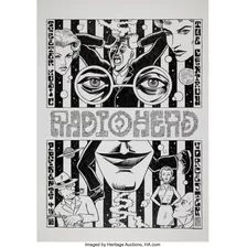 Quadro Poste Mdf Decoração Musica Radiohead Concert Poster