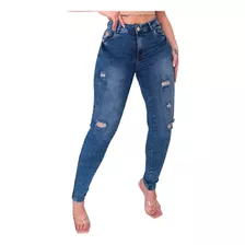 Calça Feminina Jeans Rasgada Com Pala Dupla Patria Brasil