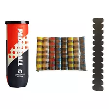 Combo Padel Paddle Tubo Pelotas + 2x Grip + Protector