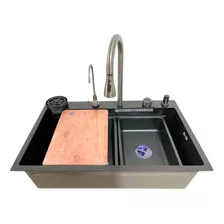 Cuba Gourmet 75x46cm Torneira Cascata Lava Copos Aço Inox304