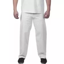 Calça Branca Uniforme Trabalho Sem Bolso Padeiro Açougueiro