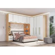 Guarda Roupa Casal Modulado 6 Peças Elegance Com Espelho