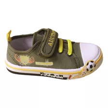 Tenis Bebé Lona Sport Tallas 12 A 15 Con Velcro Niño Denali