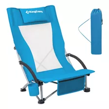 Kingcamp Mesh Low Seat Silla De Playa Portátil Plegable Para