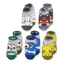 Calcetines Casuales Para Niños Pokémon Boys, Paquete De 5 Un