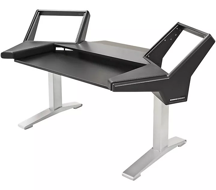 Argosy Halo Keyboard Desk Wblack End Panels And Silver Legs 