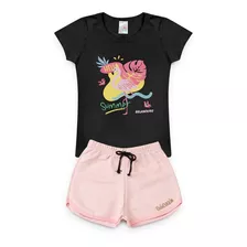 Conjunto Infantil Menina Menino Baby Look E Short