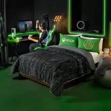 Edredon Xbox Gamer Doble Vista Negro/gris Mat Xl Vianney