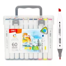 Marcador Sketch Marker Doble Punta Artístico X60 Color Deli