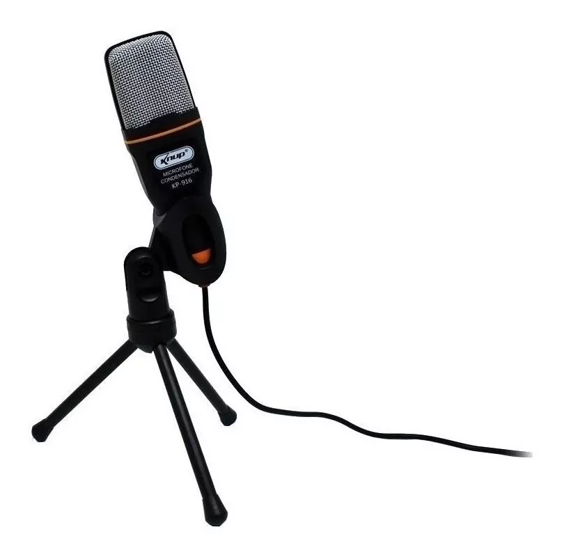 Microfone Knup Kp-916 Condensador Preto/cinza