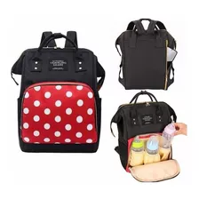 Bolso Mochila Maternal Diseño Minnie Mouse Pañalera Bebé