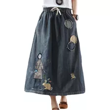 Faldas De Jean Holgadas Con Bordado Clásico Vintage De Moda