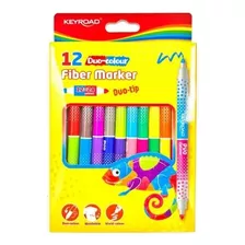 Marcadores X 12 Duo Tip 24 Colores Escolares Lavables Calida