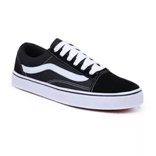 Tênis Feminino Old School Casual Super Leve Retro Preto 