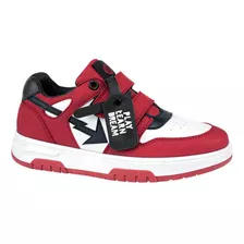 Tenis Choclo Casual Bambino Rojo Niño 7014