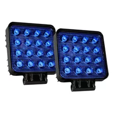 Farol De Milha 16 Led Lente Azul 48w Trator Pulverizador Par