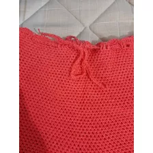 Short Tejido A Mano Color Coral 