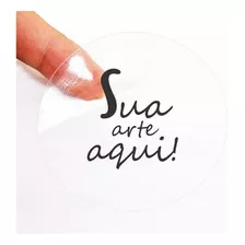 100 Etiqueta Adesivo Transparente Personalizado 4x4cm