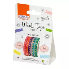 Washi Tape Slim Hot Stamping 3mm X 3m Blister C/ 8 Unidades