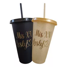 20 Vaso Reusable Personalizado Con Popote, 24 Oz