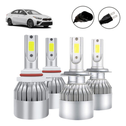 A Luz Alta/baja/niebla Kit Faros Led 8000lm Para Kia