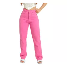 Calça Feminina Jeans Top Premium Color Wide Leg Tendências 