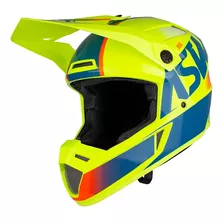 Capacete Asw Bridge Amarelo Fluo Azul Competição Reforçado