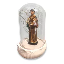 Santo Antonio Com Bebê Na Cúpula Resina Decoração C/ Led