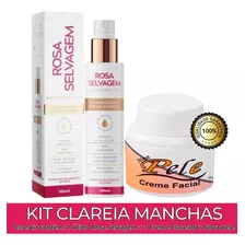 Rosa Selvagem Clareador + Creme Clareador Nova Pele Facial