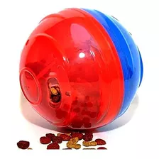 Brinquedo Funcional Comedouro Petball Pequena Bola Pet Games Cor Azul E Vermelho