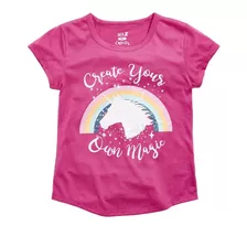 Blusa Manga Corta Niñas Borgoña Unicornio Max & Olivia 10-12