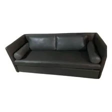 Sofa Nuevo Cuero Gris Pizarra Con Carrito 