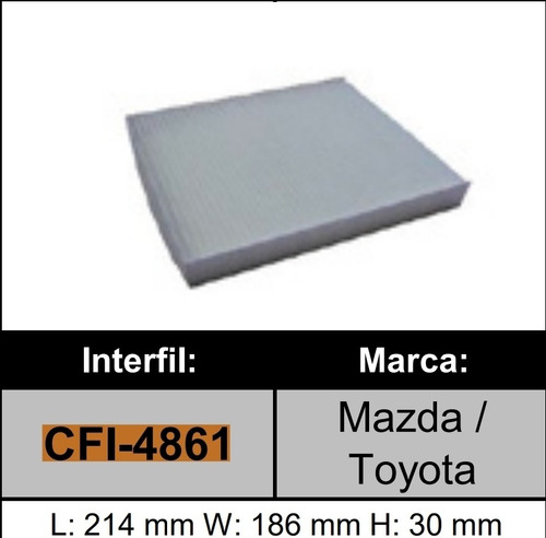 Filtro De Cabina Mazda Cx-9 2016 2017 2018 2019 Cfi-4861  Foto 2