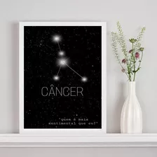 Quadro Constelação Signo Câncer 45x34cm - Com Vidro