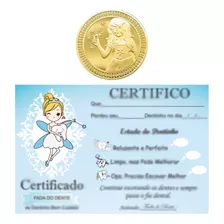 Moeda Fada Do Dente Leite Tooth Fairy Dentinho + Certificado