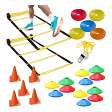 Kit Entrenamiento 25 Pz Conos Base Demarcatoria Escalera