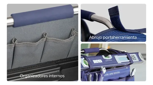 Bolso Portaherramientas Bremen Abierto 16 Base Plast 8660 Azul