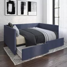 Sofá Cama Con Cajones, Matrimonial, Azul