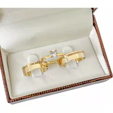 Alianças De Ouro 18k 5mm 5gramas Com Brilhante Casamento