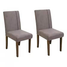 Conjunto De Cadeiras Sala De Jantar Suede Brusque Dobue 2pçs