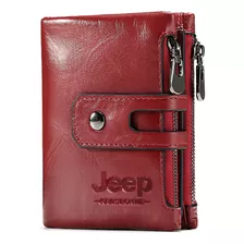 Moderna Billetera Jeep De Cuero 100% Vacuno Mod Bp840