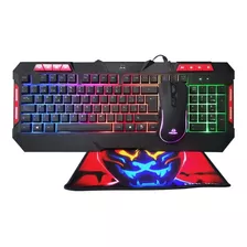 Combo Gamer 3 En 1 Halion Custer Ha-407c Color Del Teclado Negro