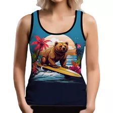 Tshirt Camiseta Regata Surf Urso Surfista Onda Mar Praia 1