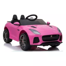 Carro Moto Electrico Niños Jaguar Llanta Goma 12v C/trol Usb Color Rosado