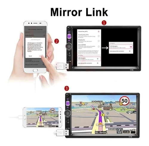 Fnbrli Radio Mirror Link 7in 7018b Con Bluetooth Para Auto Foto 9