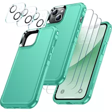 Funda Verde Claro iPhone 14 Protectores Pantalla Y Camara 