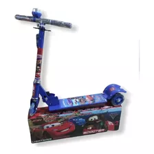 Patinete Infantil Metal Carros Mcqueen 3 Rodas Led - 12x Cor Azul