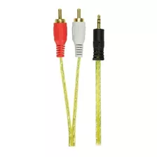 Cabo P2 / Rca Cristal 1.8m - P2 Estereo + 2 Rca Macho