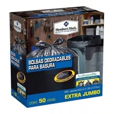 Bolsas P/basura Extra Jumbo (208l), Member´s Mark 50 Pzas